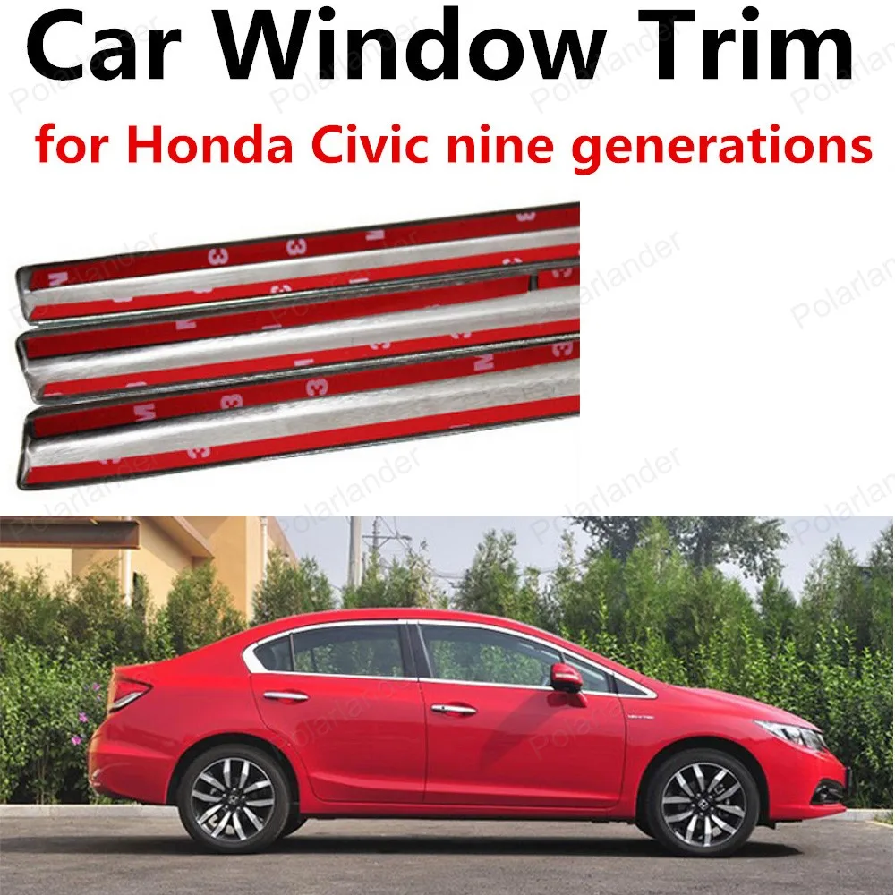 

wholesale Car Styling For Honda Civic nine generations Decoration Strips Stainless Steel Car Window Trim