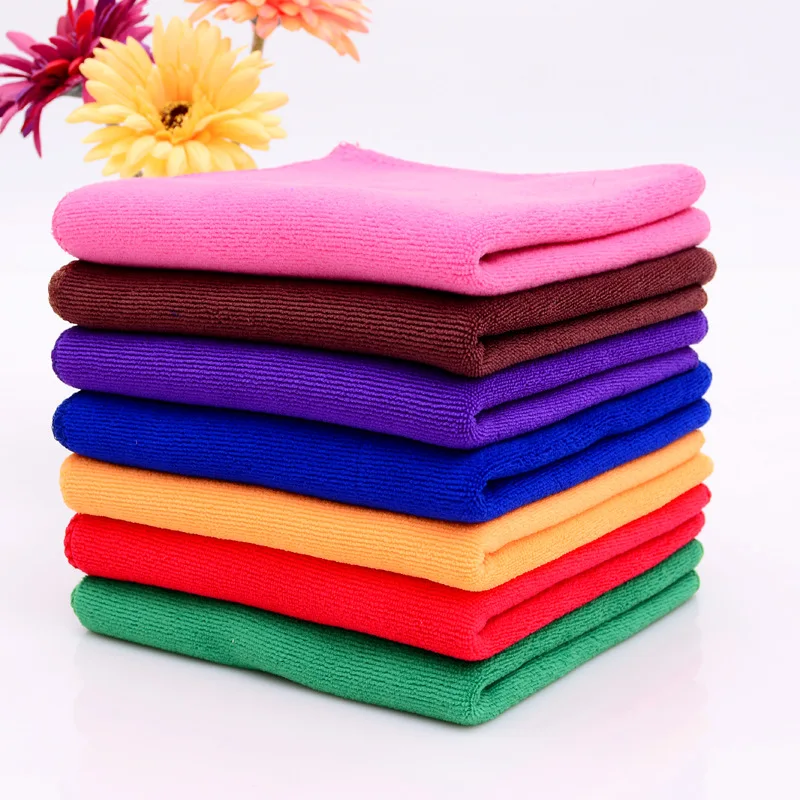 30*30cm New 5Pcs Square Luxury Soft Fiber Cotton Face Hand Car Cloth Towel House Cleaning Practical