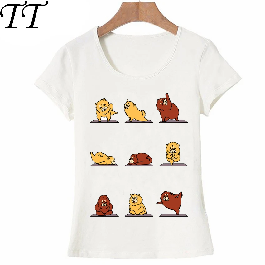 I Love My Chow Chow Dog Yo ga Design T-Shirt Funny Women t-shirt Casual ladies Tops Cool Dog Print Tee Summer Short Sleeve