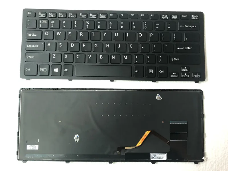 Teclado para ordenador portátil estadounidense para Sony Vaio SVF14N SVF14N1J2R SVF14N1L2R SVF14N1N2E con marco retroiluminado diseño estadounidense