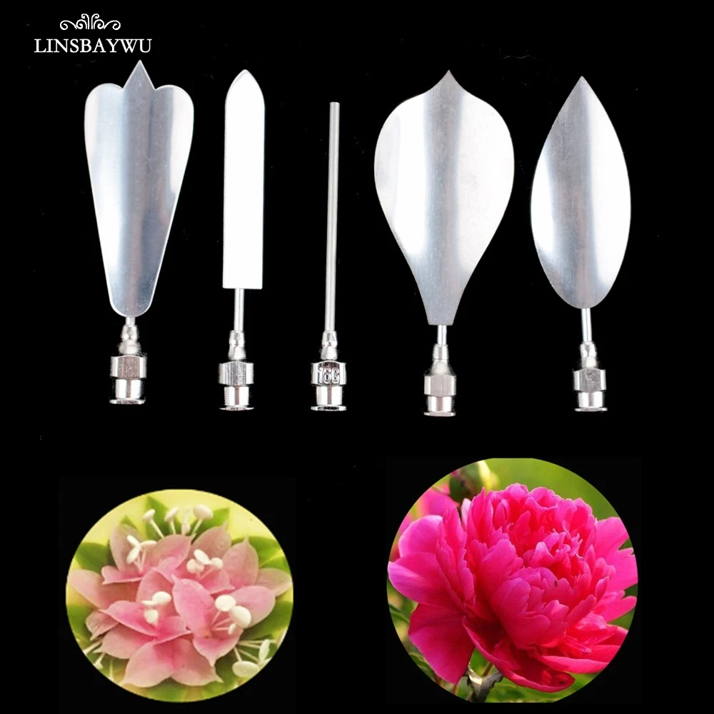 LINSBAYWU 5PC 3D Gelatin Jello Jelly Art Pudding Flower Cake Decorating Mold Moulds Needle Tools Baking Pastry Decor Art Needls