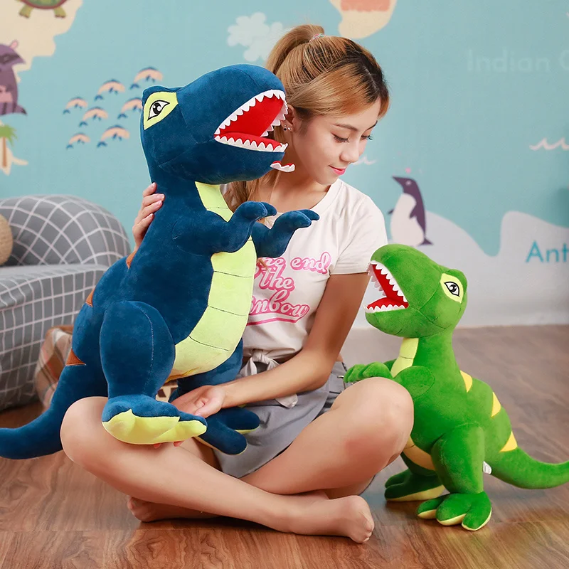 Juguetes de peluche de dinosaurio de dibujos animados para niños y niñas, muñeco de Tiranosaurio, lindos animales de peluche, regalos de cumpleaños,