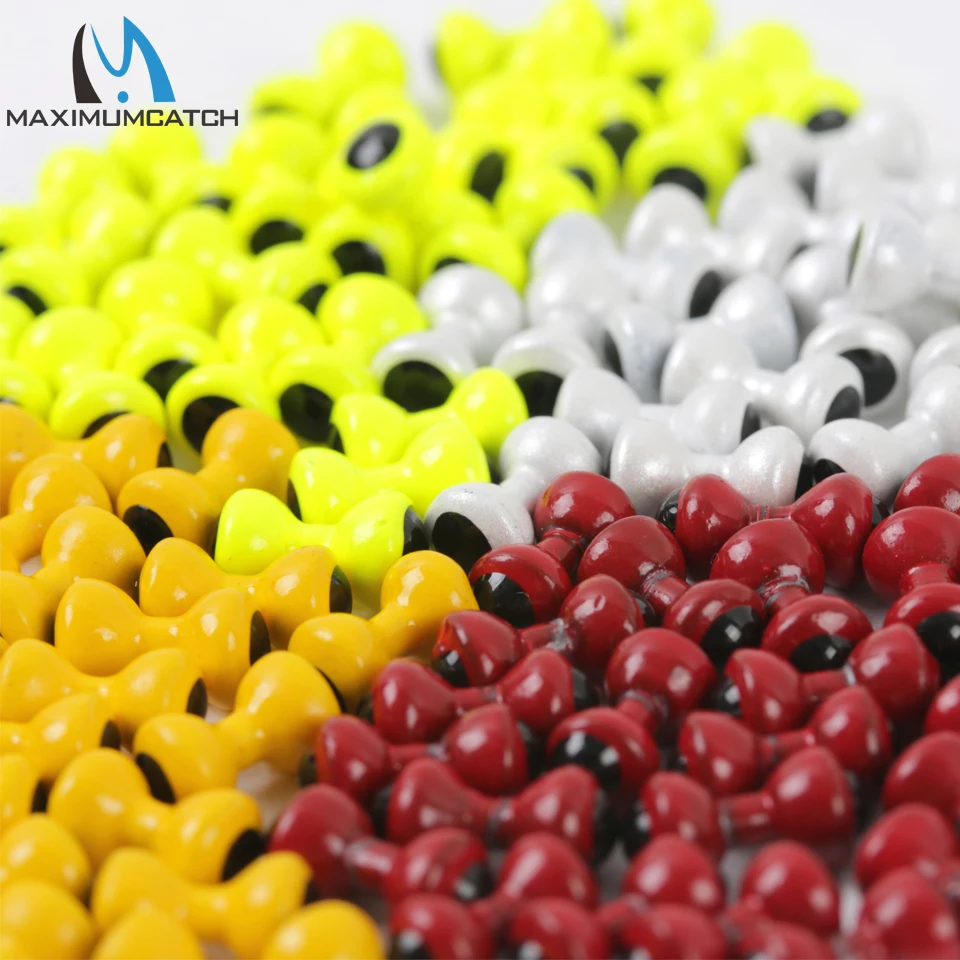 Maximumcatch 25pc Painted Lead Eyes Fly Tying Beads Dumbbell Fly Tying Material