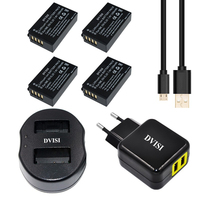 4pcs/lot  EN-EL20 EN EL20 EL20 Rechargeable Battery+USB Dual Charger for NIKON 1 J1 J2 J3 S1 Digital Battery+EU/US AC Adapter