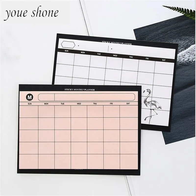 Simple Weekly Planner Book Desktop Schedule Month Plan Tear The Notebook Work Efficiency Summary Plan 1PCS=30Sheet