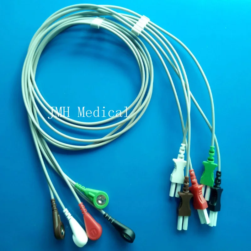 Compatible with Spacelab ECG machine monitor trunk cable the 5 lead leadwires,AHA or IEC,Clip or snap,