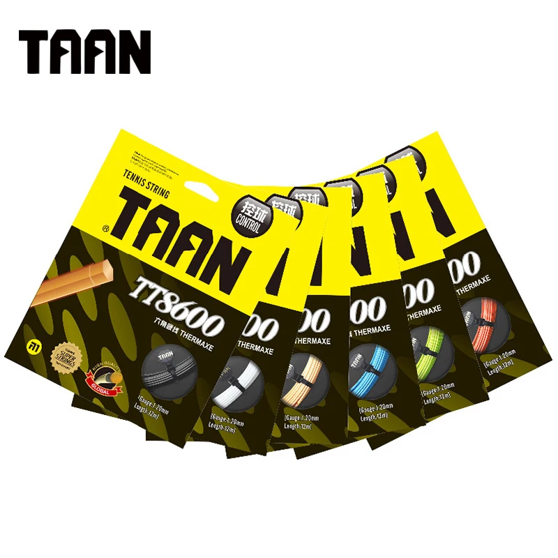 1pc TAAN TT8600 THERMAXE Polyester Tennis String 1.2mm Six-Angels Tennis String 12m Power Control Training tennis racket string