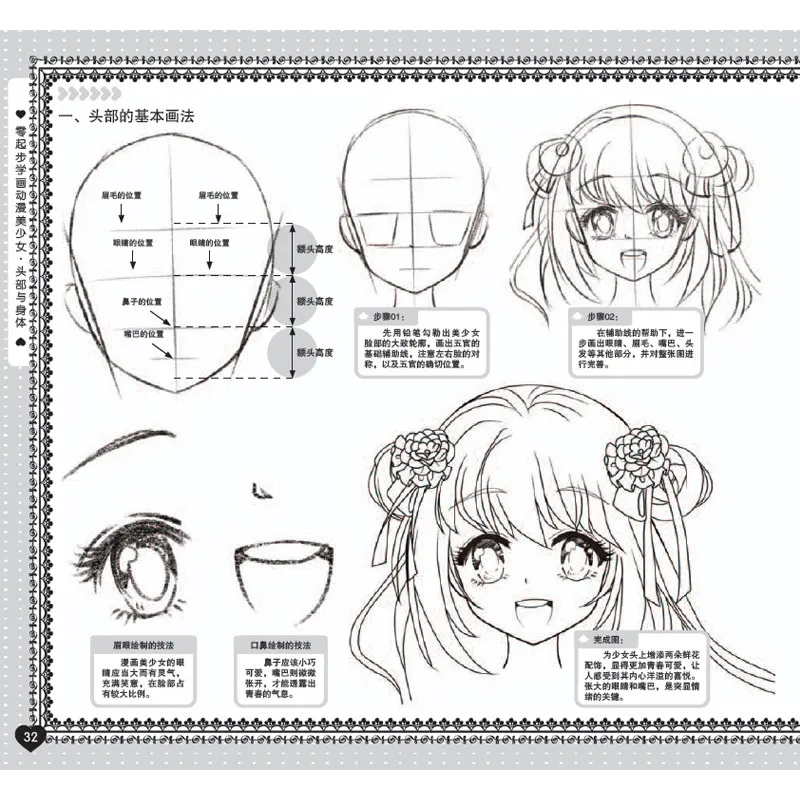 Новый учиться рисовать голову и тело девочки из аниме от царапин, персонажи ручной работы, комикс, учебник с мультяшным рисунком, учебники