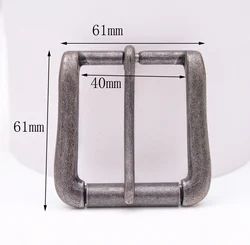 61X61MM (Inner40mm)  Vingate Silver Two-Tone Heavy Square Roller Single Prong Pin Belt Buckle