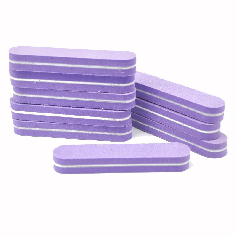 N64.Polish boarder Ponçage violet, petite éponge, lime à ongles, 100/180 professionnel, poulet, outils de lime à ongles, 10 pièces