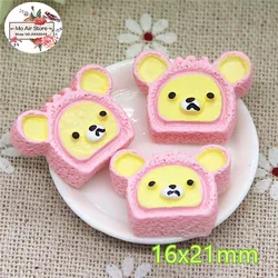 Pink bear cake 10PCS 16x21mm Resin Flatback Cabochon Miniature Food Art Supply Decoration Charm Craft