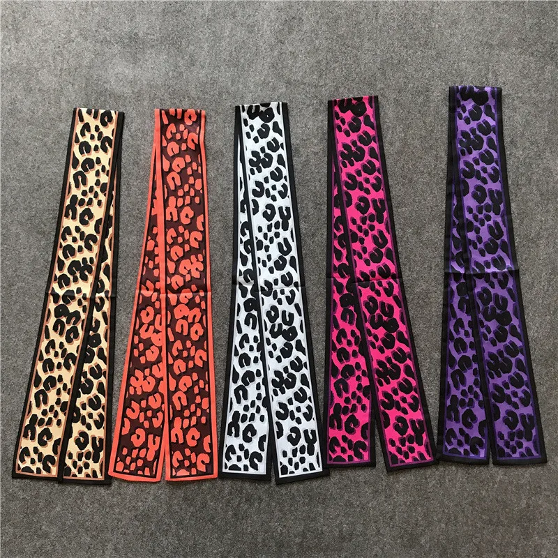 Impressão de leopardo 2023 novo saco becoration lenço de seda para mulheres marca de luxo foulard feminino gravata moda cabeça cachecóis para senhoras