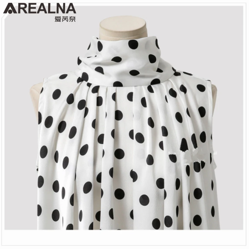 Sleeveless Chiffon Blouse Womens Tops and Blouses Elegant Summer Style Polka Dot Ladies Office Shirt Women Clothes Oversized 5XL