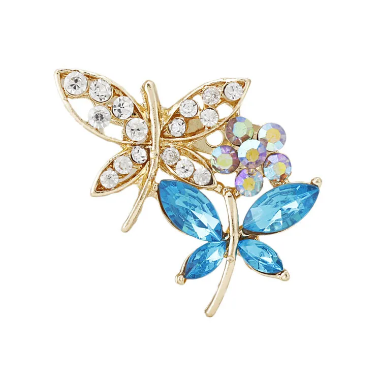 DIEZI Fashion Korean Cute Luxury Bouquet Brooch For Wedding Flower Crystal Rhinestone Bride Brooch Pins Women Brooch Jewelry