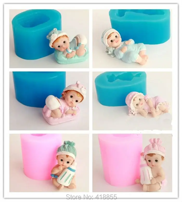 3D Cute Baby (six Styles) Mold Silicone Chocolate Mould Baking Sugar Handmade Soap Candle Molds Molds PRZY 001 Aroma Stone