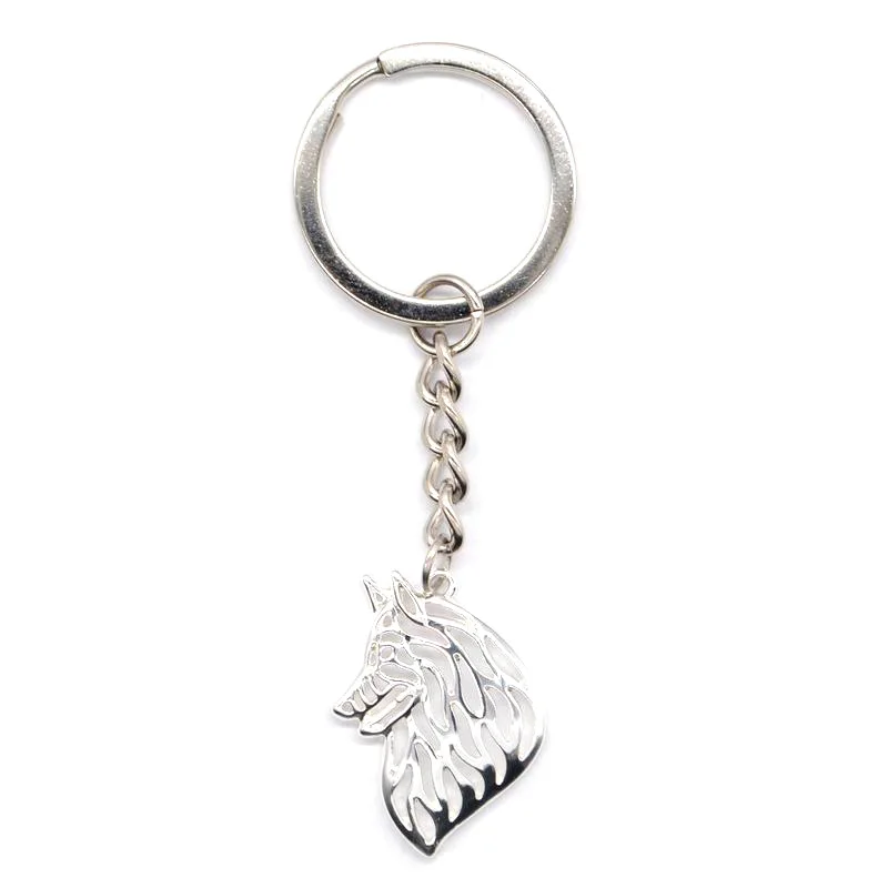 Women's Alloy Movement Dog Key Chains Men Belgian Groenendael Tervuren Key Bag Holders Chains