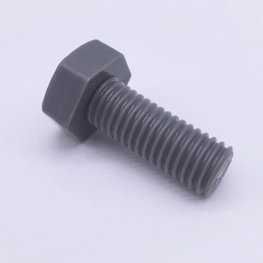 Wkooa M8x30 Plastic Hex Bolts PVC Cap Screws Poly Gray Lightweight Pack 100