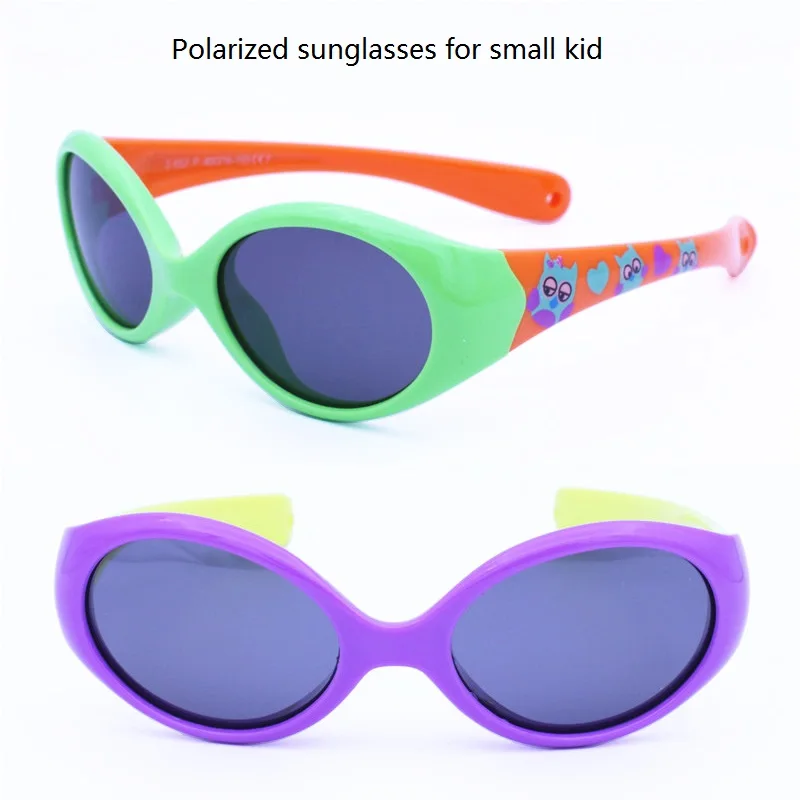 

S852 unisex soft and flexible TR90 polarized UV400 walkers shape durable double colors with carton pattern sunglasses for kids