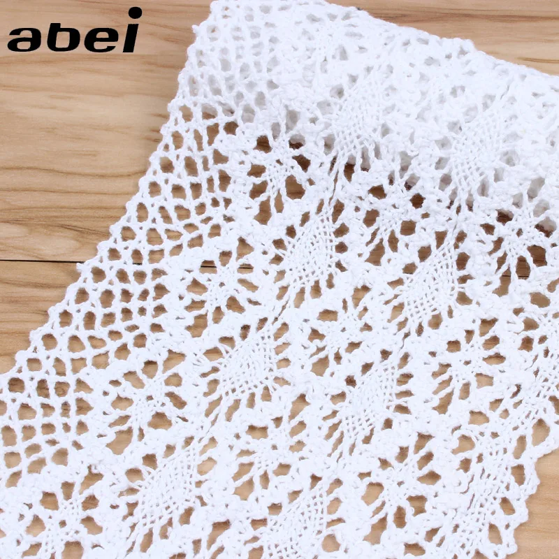 13cm wide 1Yard Handmade Patchwork Cotton Material Cotton Lace Ribbon Beige Color Cotton Lace Trimming Hometexile Decors