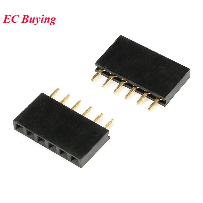 10pcs Single Row Female 2.54MM Pitch Spacing Pin Socket Female Header 2P 3P 4P  6P 8P 10P 12P 16P 20P 40P Connector Row pin