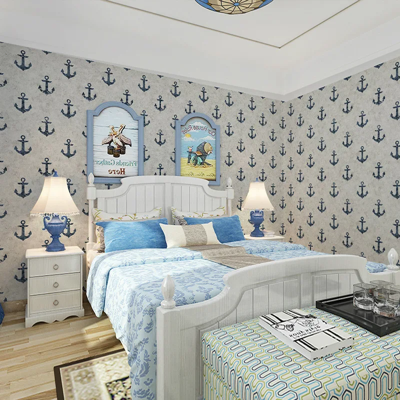 

beibehang European style minimalist Mediterranean-style wallpaper TV background wall children's room decoration 3d wallpaper