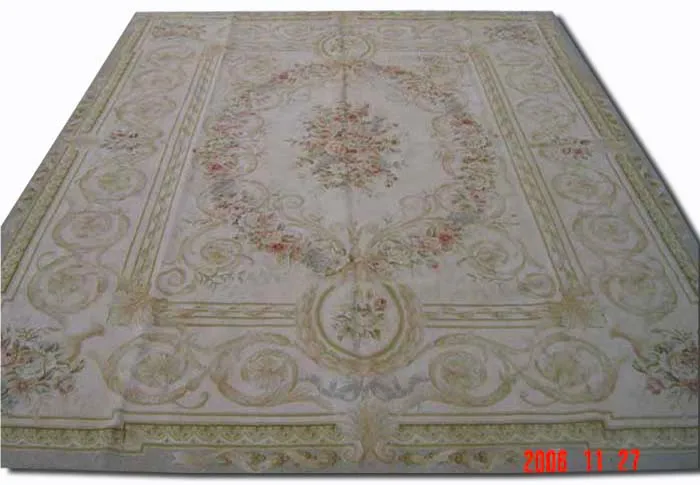 

Free shipping 9'x12' Stunning French style aubusson carpets hand knotted rugs Woolen French Aubusson Rugs