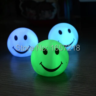 Night light Lovely changable color Round Smile Face LED  lamp, 7 colors changing Smiling nightlight For Baby / Children gift toy