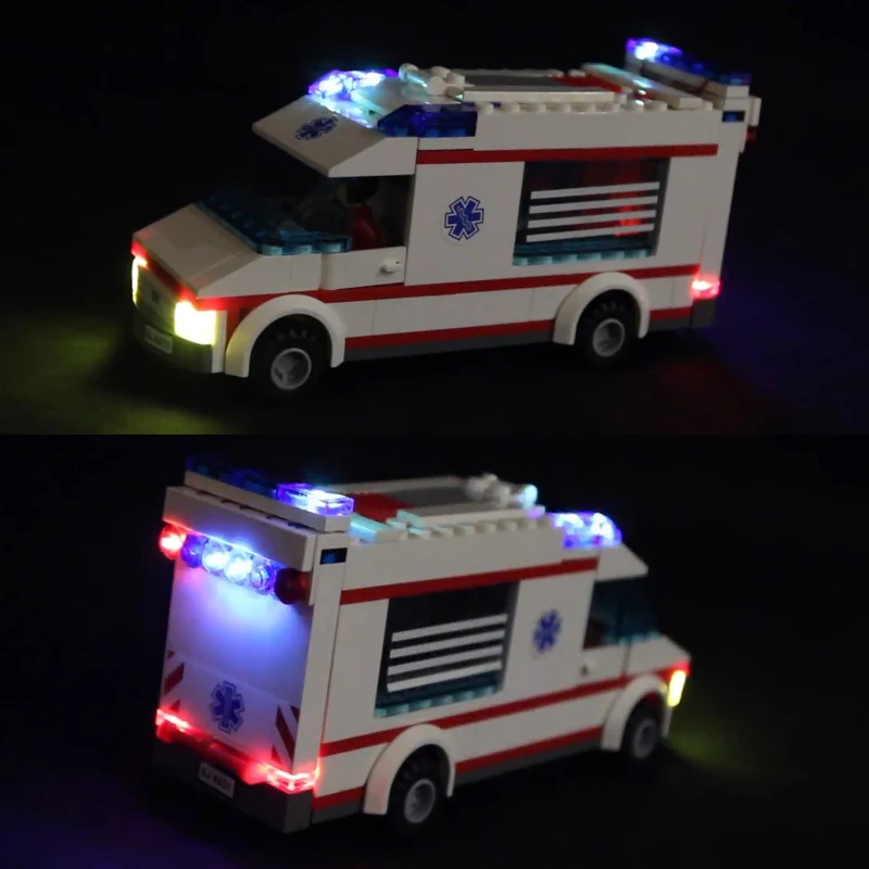 

LED light for lego City Series Emergency Ambulance Friends Building Blocks Bricks 4431 Toys Gifts (only light with Battery box)