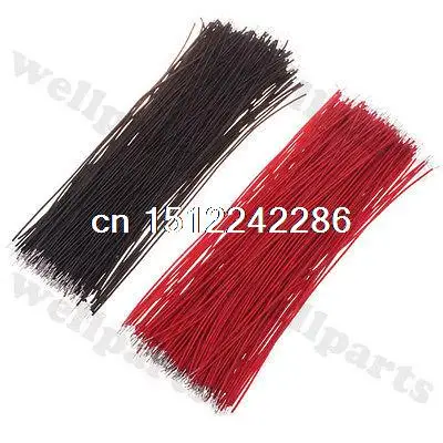 400pcs Motherboard Jumper Cable Wires Tinned 10cm Black & Red