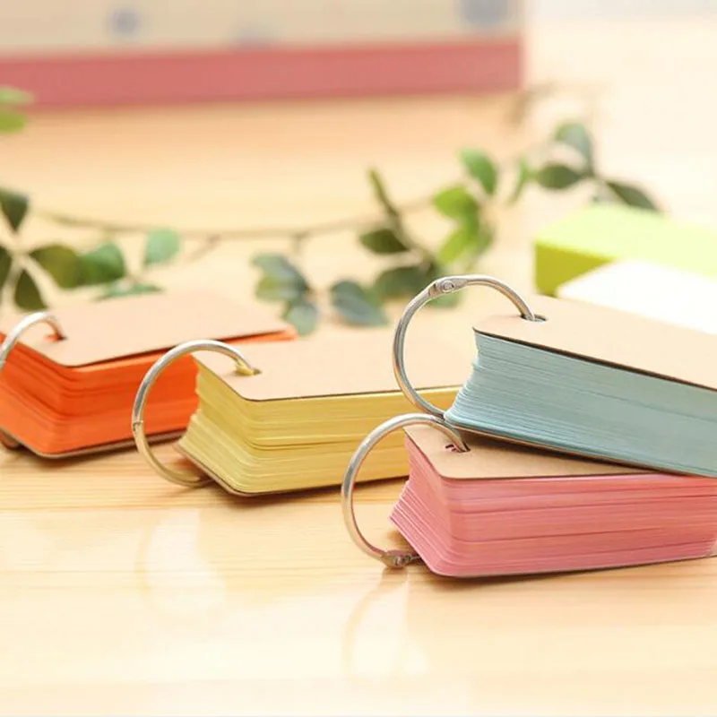 1pc Cute Notepad Creative Buckle Loose-Leaf Iron Ring Portable Notebook Can Tear Word Card Office School Supplies Stationery