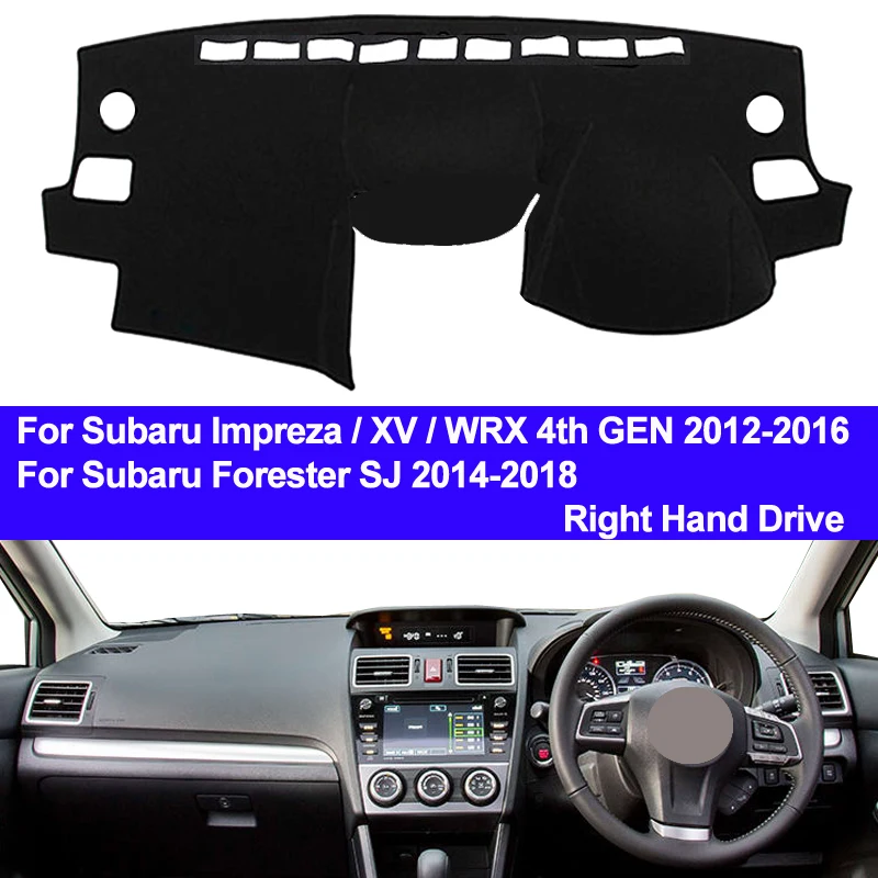 Taijs para subaru impreza/xv/wrx 4th gen 2012 - 2016 forester sj 2014 - 2018 dash tapete painel capa direita sol sombra tapete