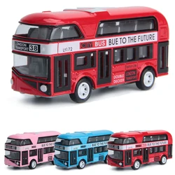 4 Colors Pullback Alloy Double Deck Bus Model London City Small Size Tourist Ｂus Baby Gift Brinquedos Vehicle Toy for Children