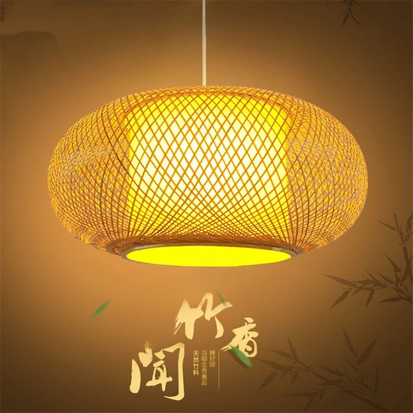 

New Chinese Birdcage Hander Pendant Lights Southeast Asia Restaurant Bedroom Lantern Antique Hanging Lamps Bamboo Deco Fixtures