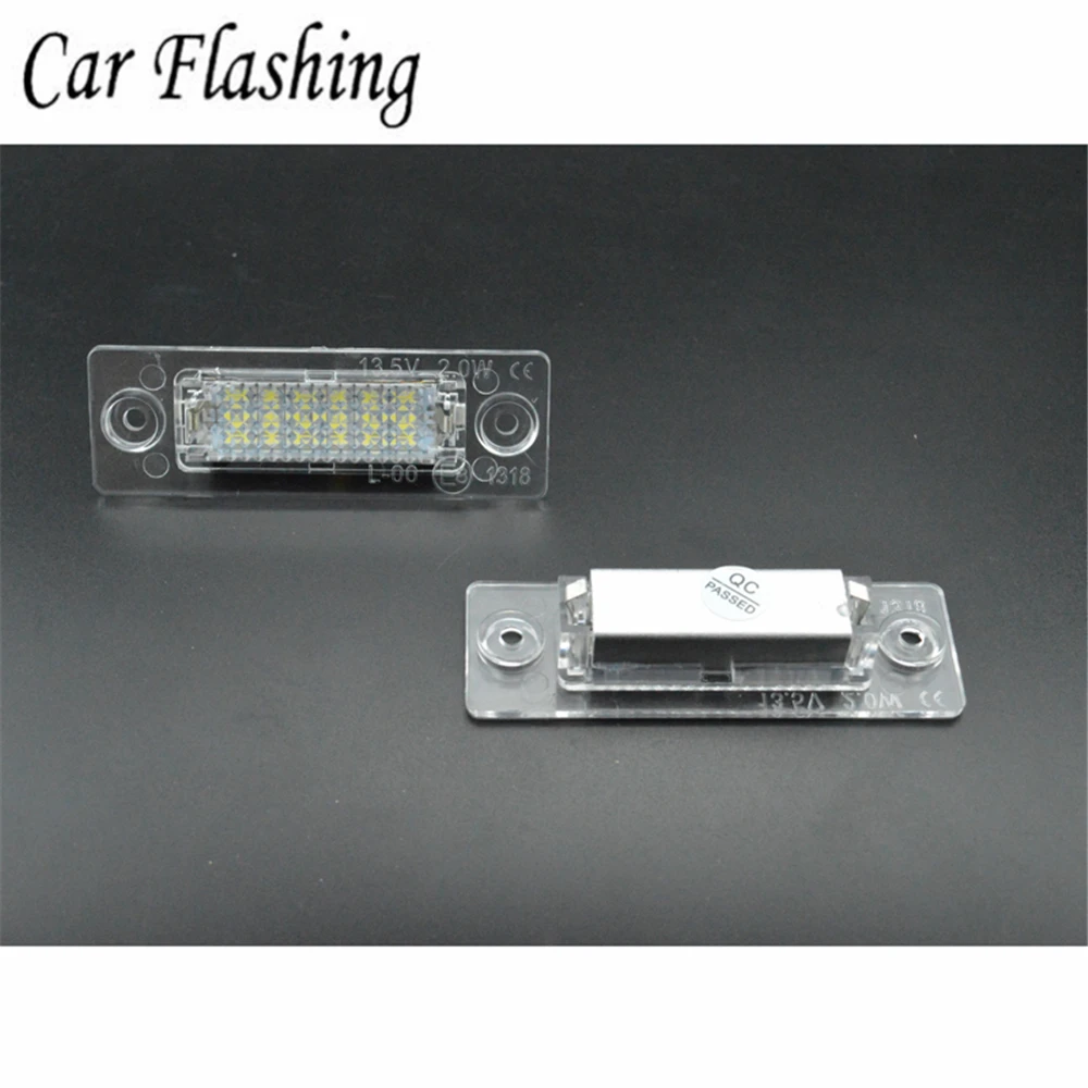 CANbus 12V 18 LEDs Car LED License Number Plate Lights Lamp For VW Transporter T5 Caddy Touran Golf Passat white 6000k