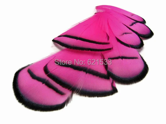 Pheasant Feathers,100pcs/lot-Rose Red/Hot Pink/Fuchsia Lady Amherst Pheasant Tippet Feathers 4-9CM,feather decoration