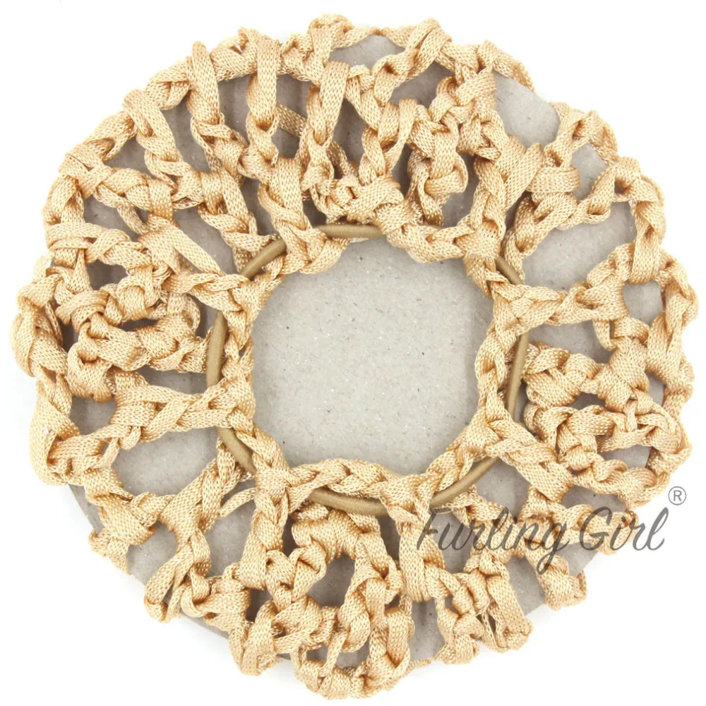Furling Girl 1PC Women Pearl Ballet Dance Hair Bun Holder No drill Hair Net Skating Crochet Hair Dount with Simulated Pearls