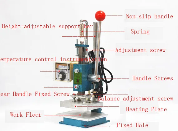 คู่มือฟอยล์ร้อนเครื่องปั๊มฟอยล์ Stamper เครื่องพิมพ์หนังลายนูน 220V/110V เครื่อง (5x7 ซม.)
