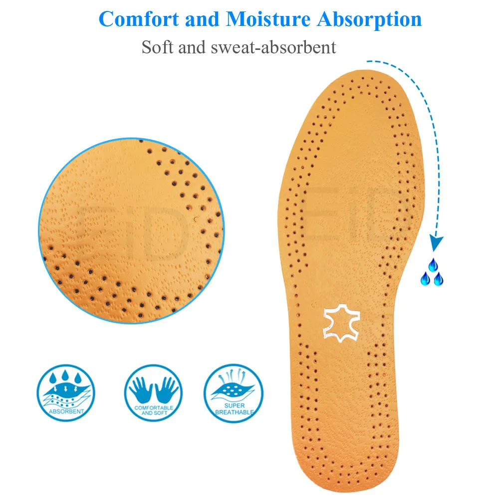 EiD Leather Breathable Deodorant Running Cushion Insoles For Feet  Insoles For Shoes man women Sole Orthopedic Pad foot care