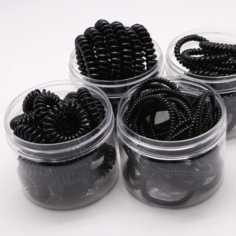 

Black 10-30PCS/Lot 3-5CM Telephone Line Hair Ropes Girls Curls Elastic Hair Bands Women Ponytail Holder Tie Gum Hair Accessories