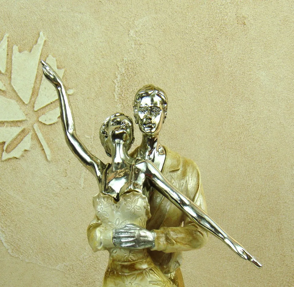 Passionate Tango Dancing Lovers Sculpture Handmade Resin Pas De Deux Figure Statue Decoration Art and Craft Ornament Accessories