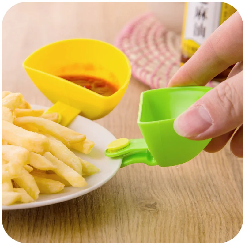 Colorful creative kitchen multipurpose clip dishes flavoring spoon dish kitchen multiuse relish dish with clamp