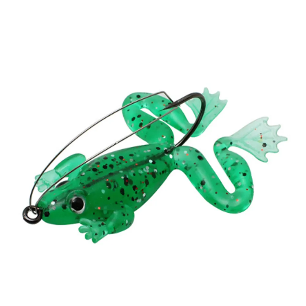 1pcs Frog Fishing Lure 6cm 5.2g Silicone Soft Bait 3 Colors Artificial Frog Fishing Bait with Hook Pesca Fishing Tackle