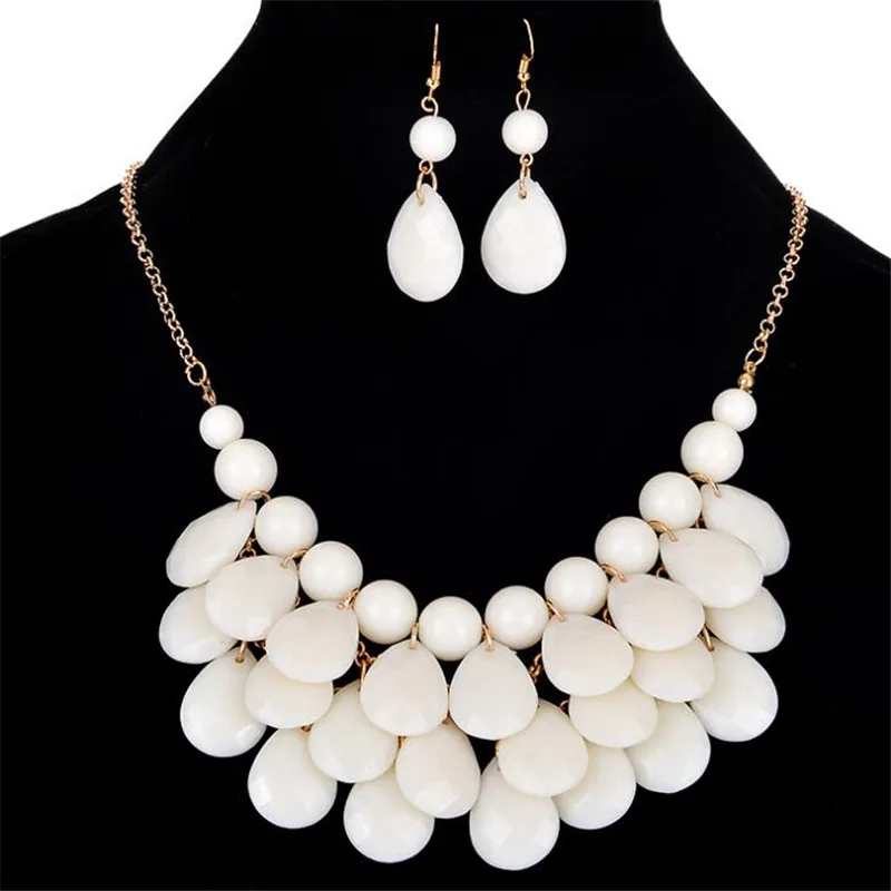 Star Beads Drop Elegant Jewelry Set Bib Choker Necklace With Drop Earring Woman Accessories2021 New Wholesale Price SALE