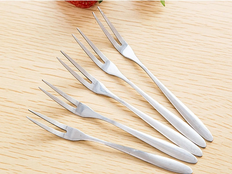 500pcs/lot Fast shipping Party Supplies salad Snacks Cake Dessert Stainless Steel Lovely Fruit Fork tableware Cooking Tools