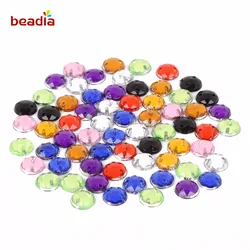 8mm 100Pcs Round Rinestones Sew On Rhinestone 2 Holes Flatback Acrylic For DIY Apparel Sewing Supplies Wedding Dress Clothes