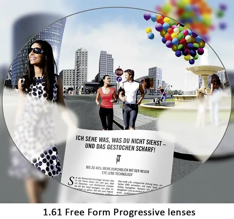 

1.61 Index Radiation Protection Multifcoal Free Form Progressive Glasses Lenses Prescription