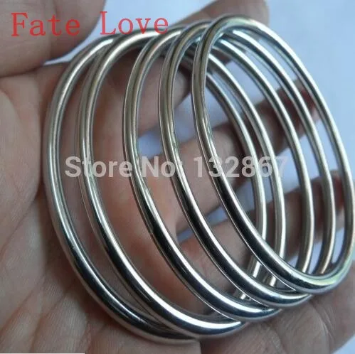 5pcs Lot Heavy Solid Smooth Bangle Women Men's Bracelet 316L Stainless steel 4mm 68cm