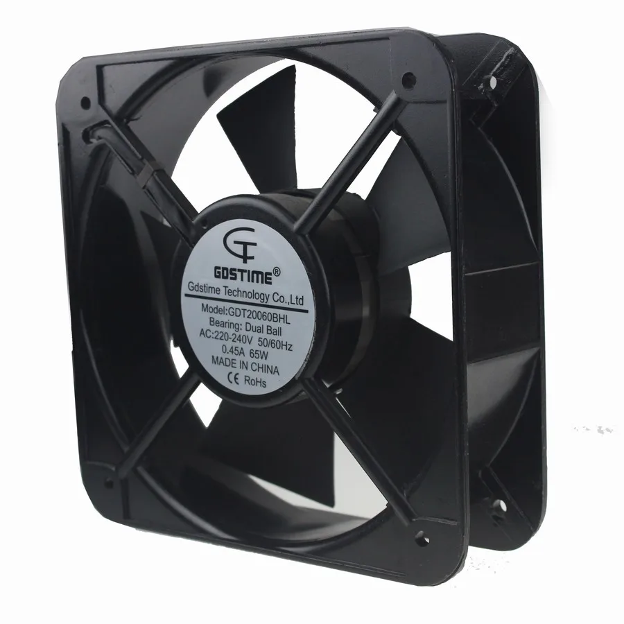 

3PCS Gdstime 220V 240V 20060 200x200x60mm 20cm Metal Ventilation Case Cooling 200mm AC Fan