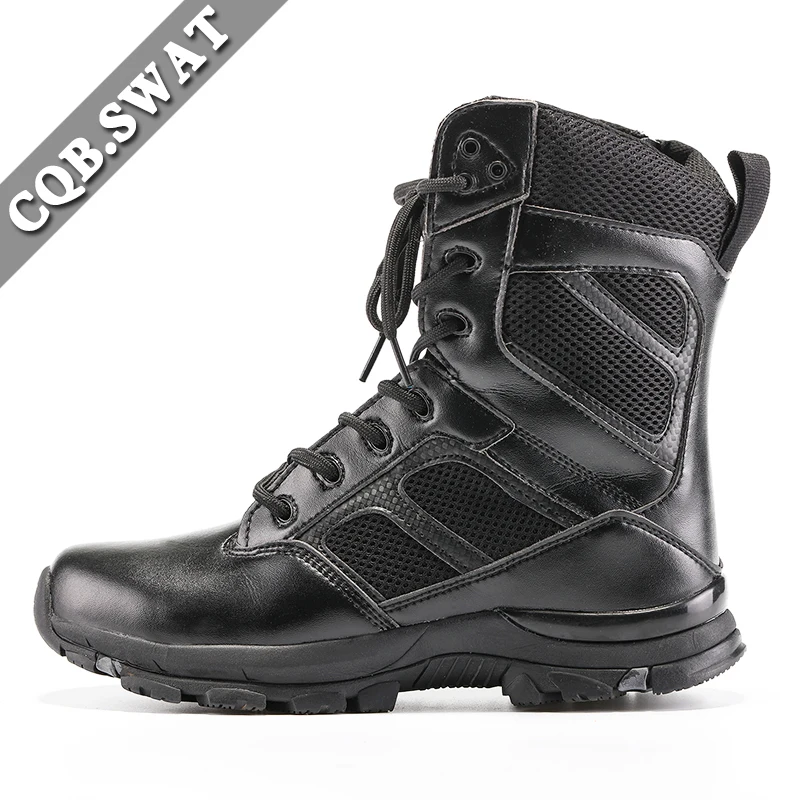 New Design Summer Mesh Breathable Hiking Training Boots Mens Black Wearable Boots For Men