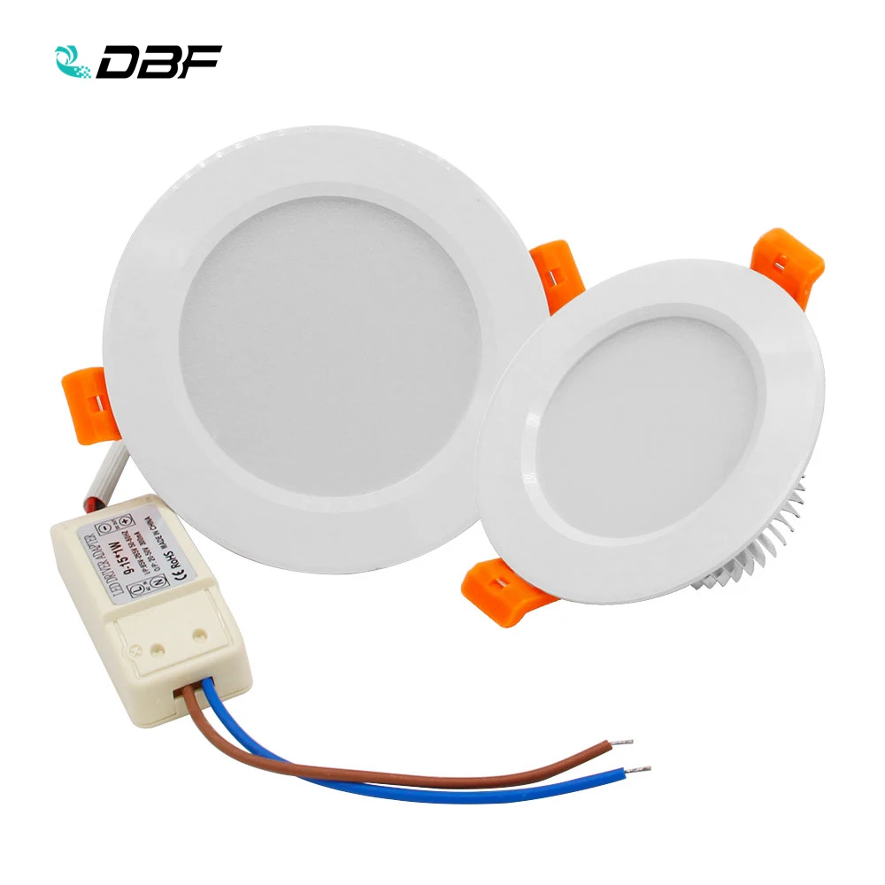 

[DBF]New White LED Recessed Downlight Dimmable 5W 7W 10W 12W Round Ceiling Spot Lamps with AC110V 220V LED Driver Home Decor